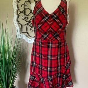 Plaid Red and Black Women's Dress